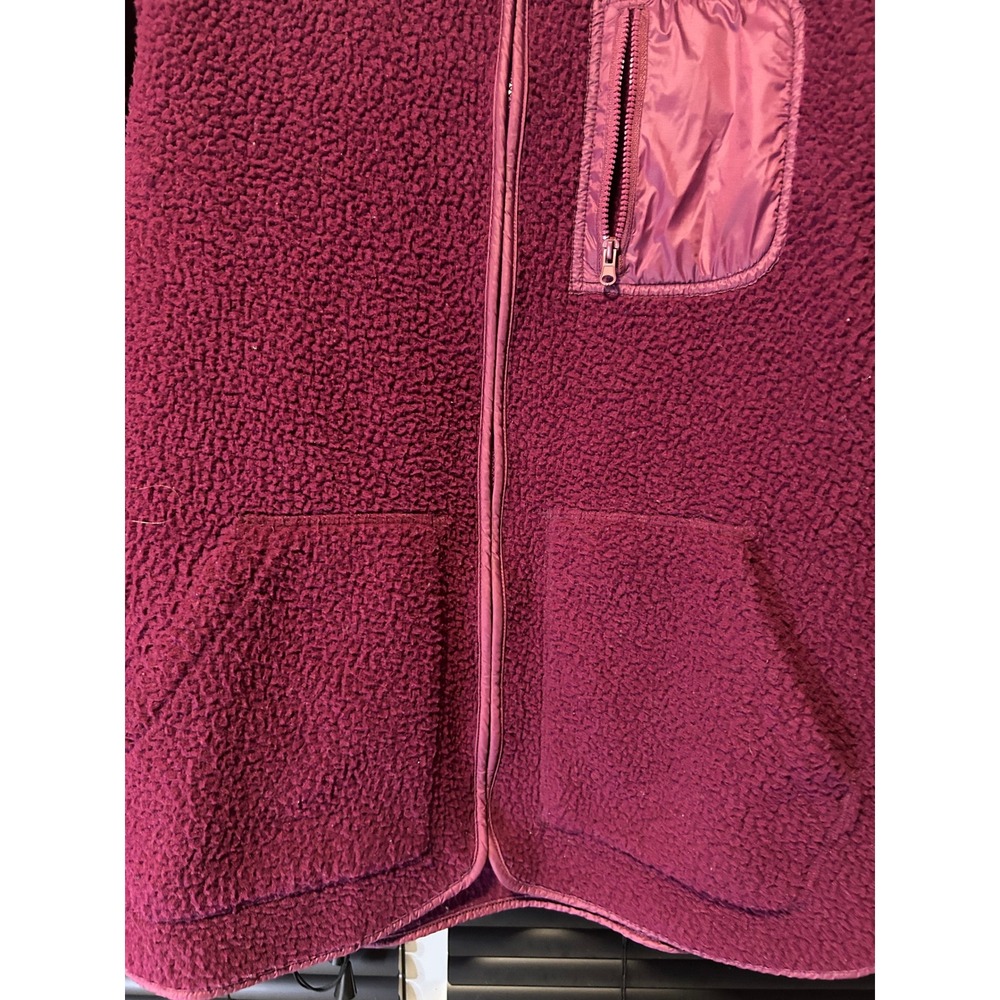 Old Navy Active Fleece Jacket Womens L Burgundy Sherpa Full Zip Outdoor Casual